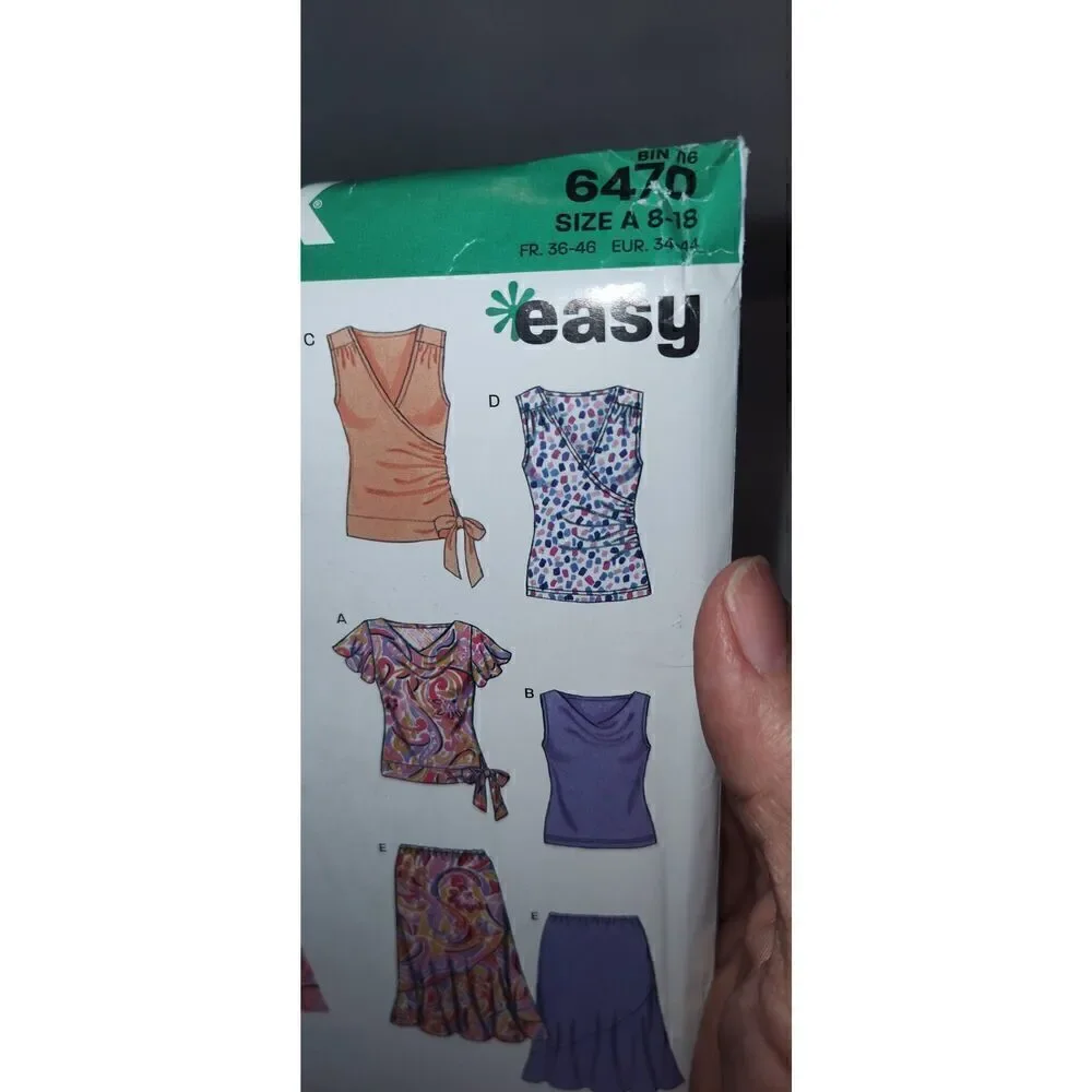 Lot of 3 Simplicity Patterns -#6461, #6470 & #6463 Size A (8-18) NEW LOOK uncut